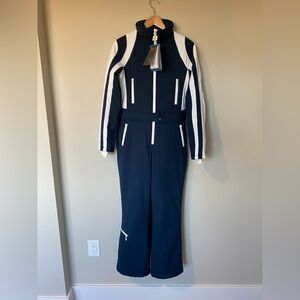 Tara Shakti Raquel Ski Jump Suit Navy and White XS - New w/Tags!